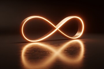 Minimalist glowing infinity loop symbolizing continuous progress.