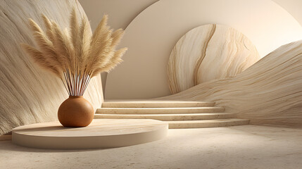 Neutral-Colored Stage for a Product or Wellness Theme