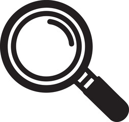 Magnifying glass vector: search, zoom, and investigation icon eps silhouette
