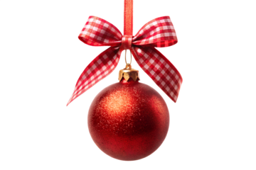 Christmas ball ornament in a transparent background, hanging bauble