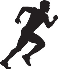Running man silhouette vector: athlete, runner, sprinting, sport eps