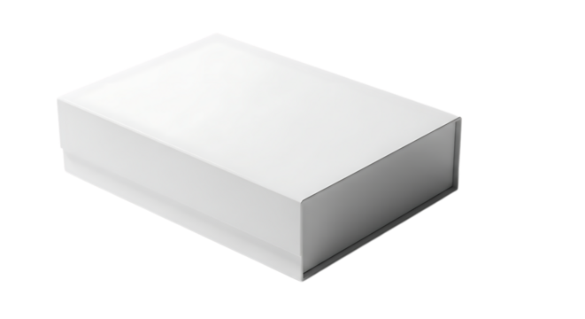 White box isolated on transparent background
