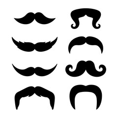 Minimalist mustache icons for fashion and grooming