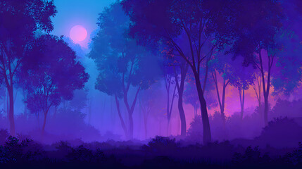 Surreal Fantasy Forest Landscape