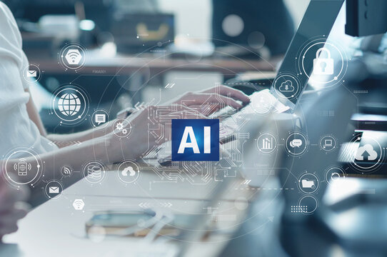 ビジネスシーン、生成AIを活用したデジタルワークフロー、クラウド、DX、デジタルトランスフォーメーション、デジタルネットワークイメージ