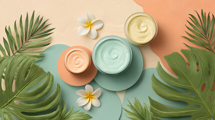 Natural Skincare and Tropical Spa Concept
