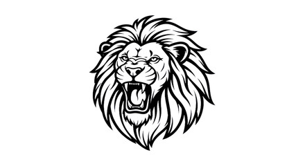 Fototapeta premium Angry lion head graphic