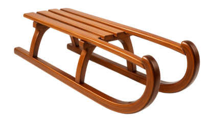 Wooden sled with varnished finish