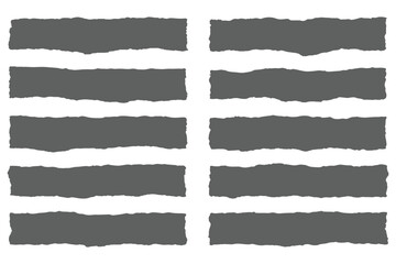 Naklejka premium Collection of hand-drawn rectangular black shapes with torn edges on white background