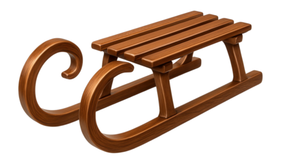 Wooden sled with elegant finish