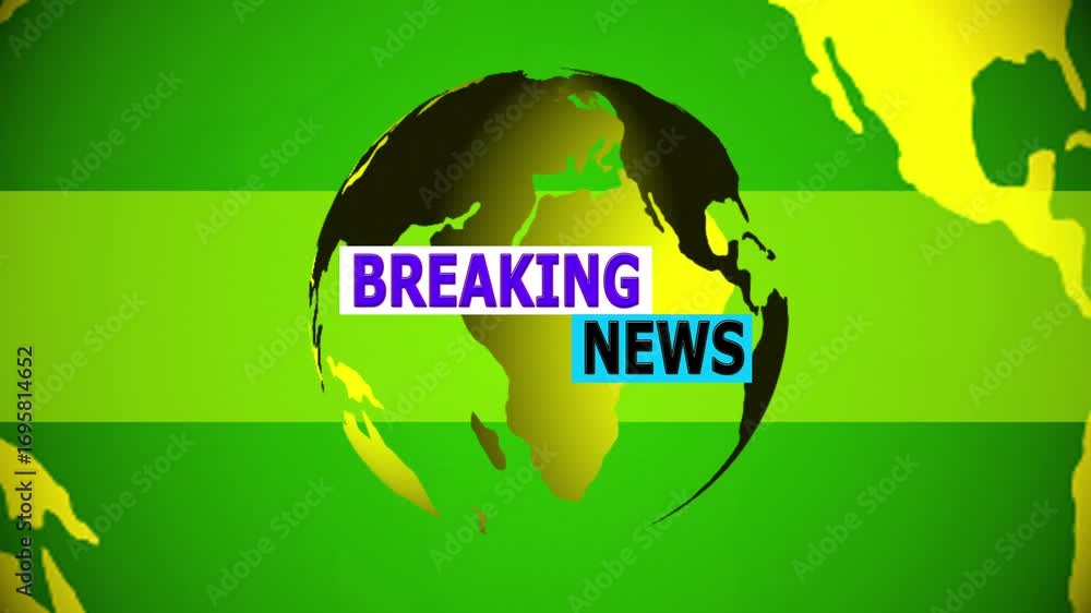 Poster breaking news template intro for tv broadcast news show program with 3d breaking news text and badge