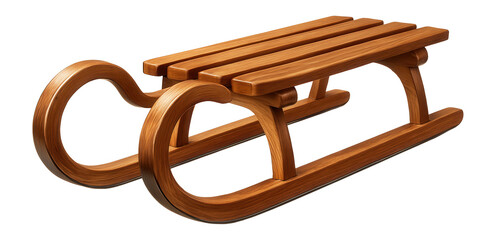 Wooden sled with elegant design