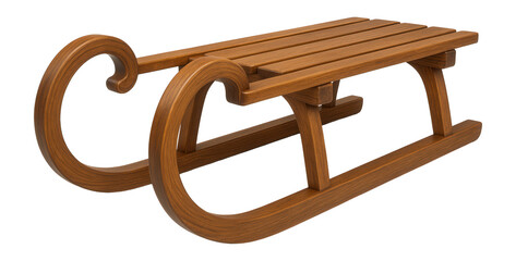 Wooden sled with vintage craftsmanship