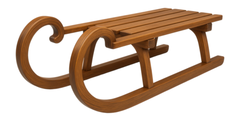 Wooden sled with vintage craftsmanship