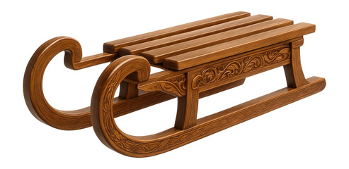 Fototapeta premium Wooden sled with intricate elements