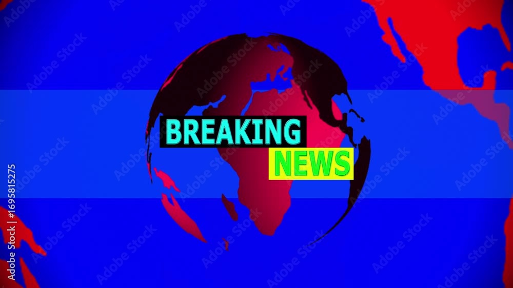 Poster breaking news template intro for tv broadcast news show program with 3d breaking news text and badge