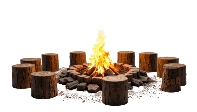 Flames dance from burning candles in a church and fireplace, casting a hot, red-orange blaze - Powered by Adobe