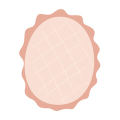 Scallop frame whimsical style isolated. Wavy line whimsical border scallop frame. Vector illustration