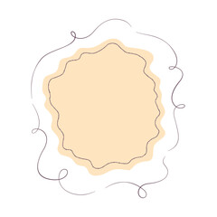 Wavy line whimsical border scallop frame. Scallop frame whimsical style isolated. Vector illustration