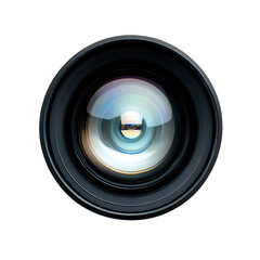 Close-up of a Camera Lens with Reflection