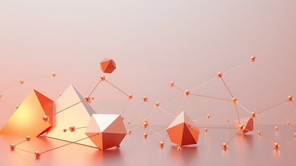Abstract geometric shapes in metallic tones, symbolizing modern connectivity and communication.