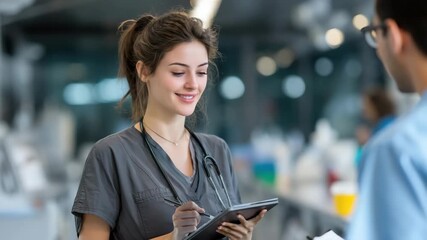 Young Female Healthcare Professional Smiling Confidently in Modern Clinic