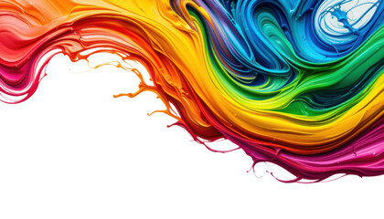 Fototapeta premium Colorful wave abstraction with flowing rainbow lines and swirling light patterns