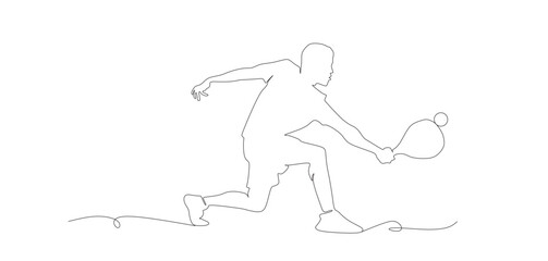 padel line art player silhouette
