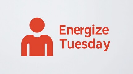 Energize Tuesday Icon with Stretching Person Symbol