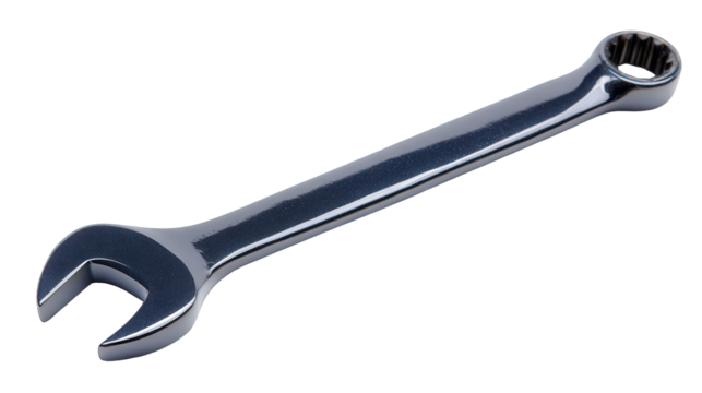 Polished Obsidian Wrench on White Background - Powered by Adobe