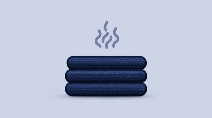 Minimalist Icon of Hot Towel with Steam and Curls