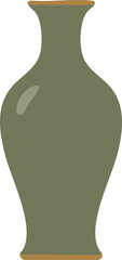 Tall green ceramic vase with narrow neck