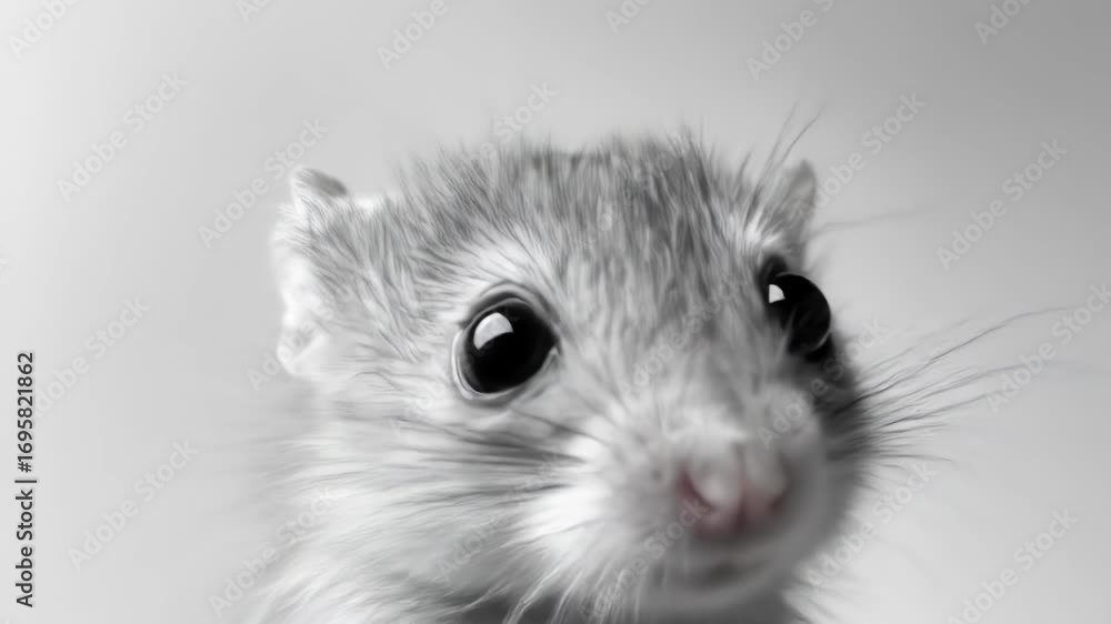 Poster adorable ferret gazing directly at the camera in a studio setting showcase its charming features