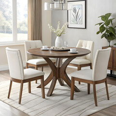modern dining set elegant round table with four set