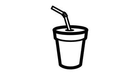 Outlined stylized drink cup