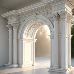Obraz premium elegant white architectural archway a 3d render of