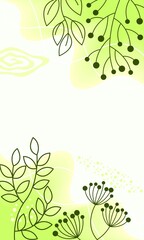 background with flowers and leaves in soft color