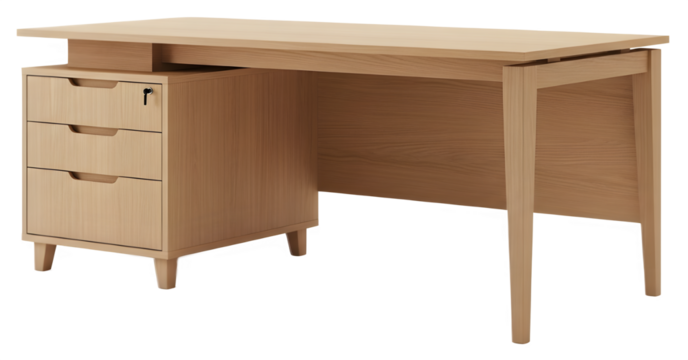 Wooden Office Desk with Drawers for Home Office or Workspace | Modern Furniture for Productivity and Organization