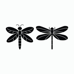 Dragonfly Silhouette Collection Vector Illustration © Soraia Akter