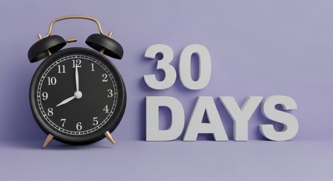 30 Days Time Limit Deadline Countdown Timer Clock Thirty Days Business Concept