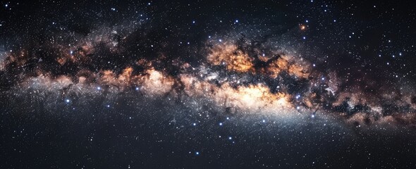 Expansive view of the Milky Way galaxy showcasing vibrant stars and cosmic clouds at night
