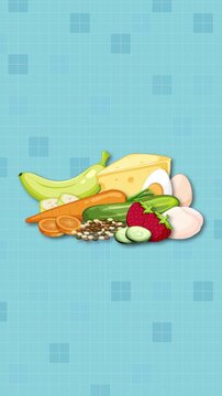 Low FODMAP Food Group Animation on Blue Background