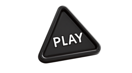 Play button isolated on transparent background, a modern and sleek design