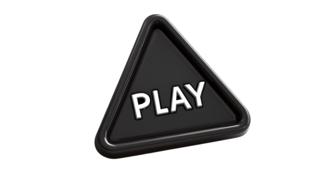 Play button isolated on transparent background, a modern and sleek design