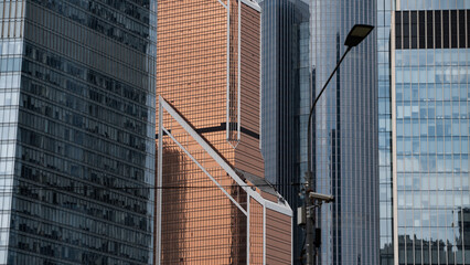 blue wall business buildings architectural background