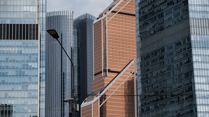 blue wall business buildings architectural background