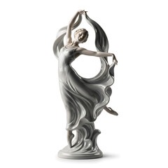 Elegant porcelain figurine of a graceful dancer in flowing attire.