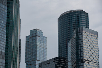 blue wall business buildings architectural background