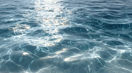 Calm aquatic surface with minimal ripples and soft shimmering reflections in blue tones, seamless high detail background 