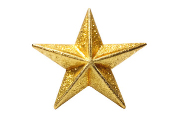 Obraz premium Golden Star Christmas Tree Topper for christmas decoration design on transparent background, Png 